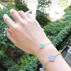 [Cyra]  SCHMETTERLING TÜRKIS SCHMETTERLING ARMBAND SILBER