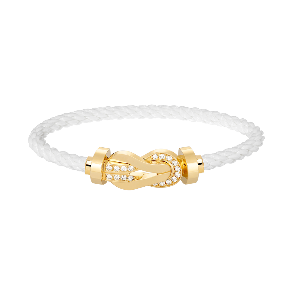 [Cyra] CHANCE GROSSES 8-FIGUREN-SCHNALLEN-ARMBAND MIT HALBDIAMANTEN IN GOLD