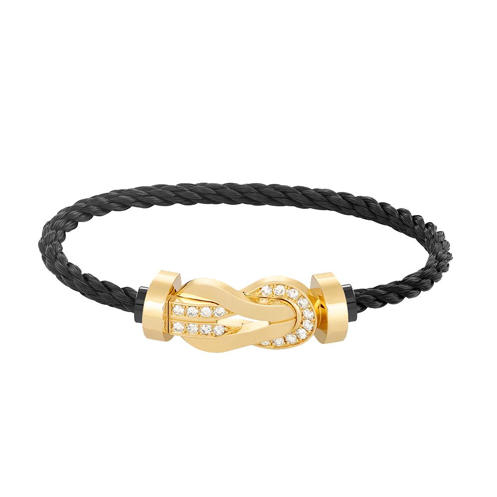 [Cyra] CHANCE GROSSES 8-FIGUREN-SCHNALLEN-ARMBAND MIT HALBDIAMANTEN IN GOLD