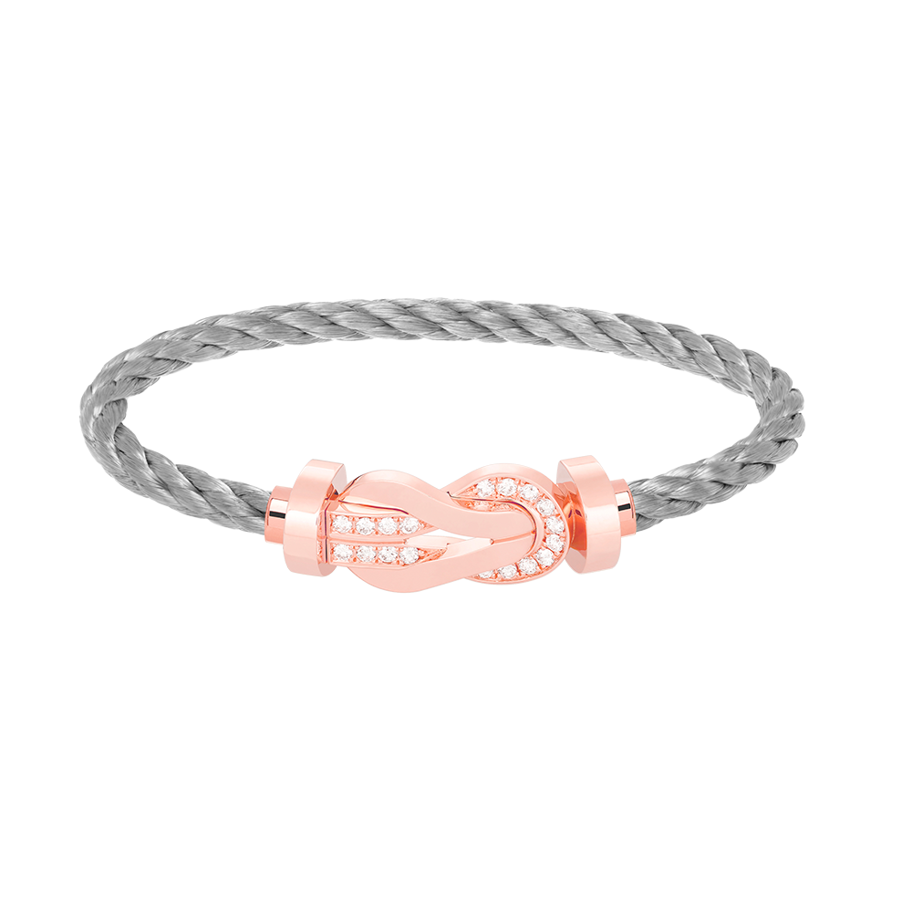 [Cyra] CHANCE GROSSES 8-FIGUREN SCHNALLEN-ARMBAND MIT HALB-DIAMANTEN ROSÉGOLD