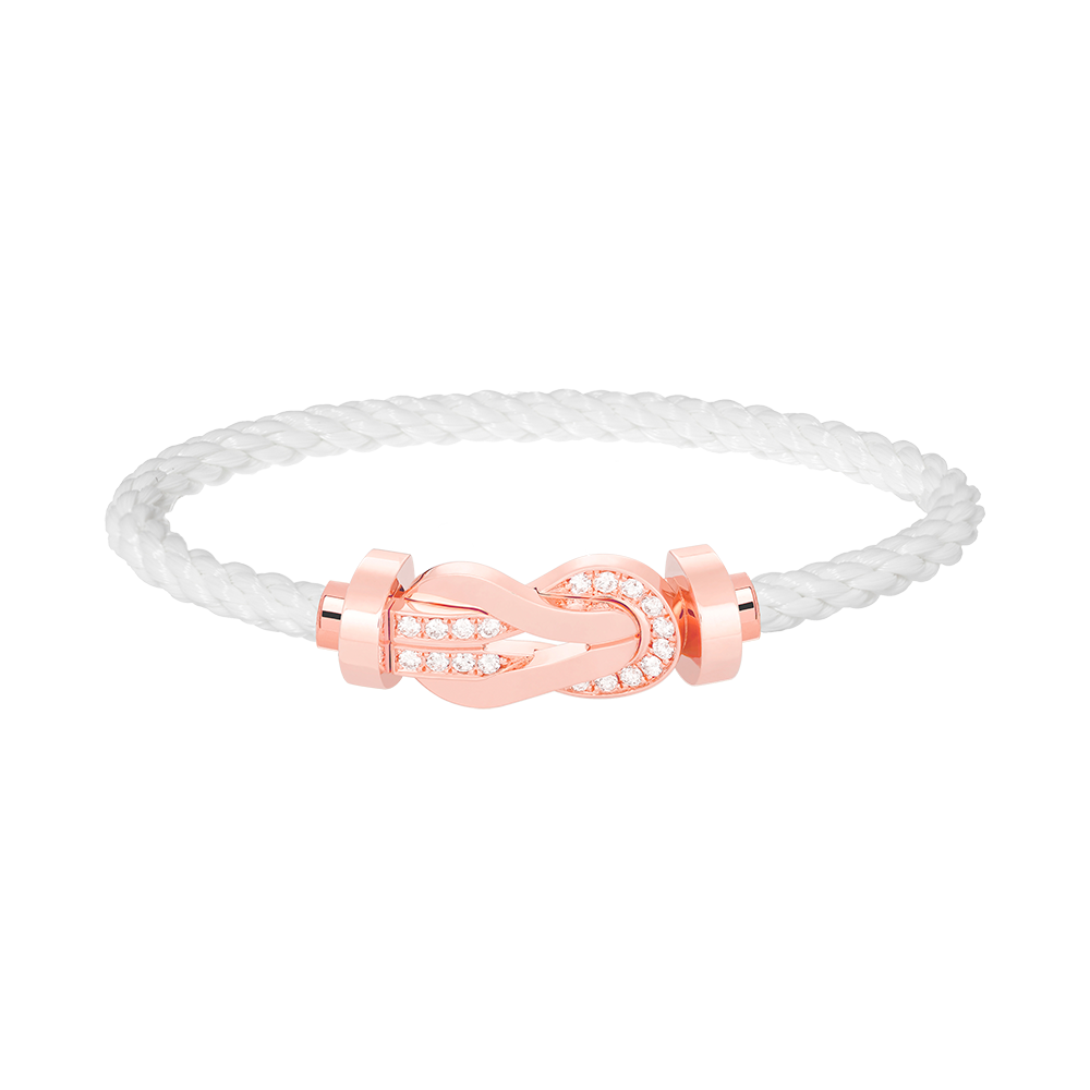 [Cyra] CHANCE GROSSES 8-FIGUREN SCHNALLEN-ARMBAND MIT HALB-DIAMANTEN ROSÉGOLD