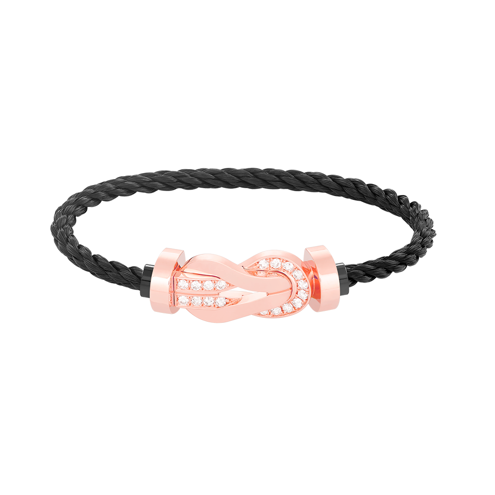 [Cyra] CHANCE GROSSES 8-FIGUREN SCHNALLEN-ARMBAND MIT HALB-DIAMANTEN ROSÉGOLD