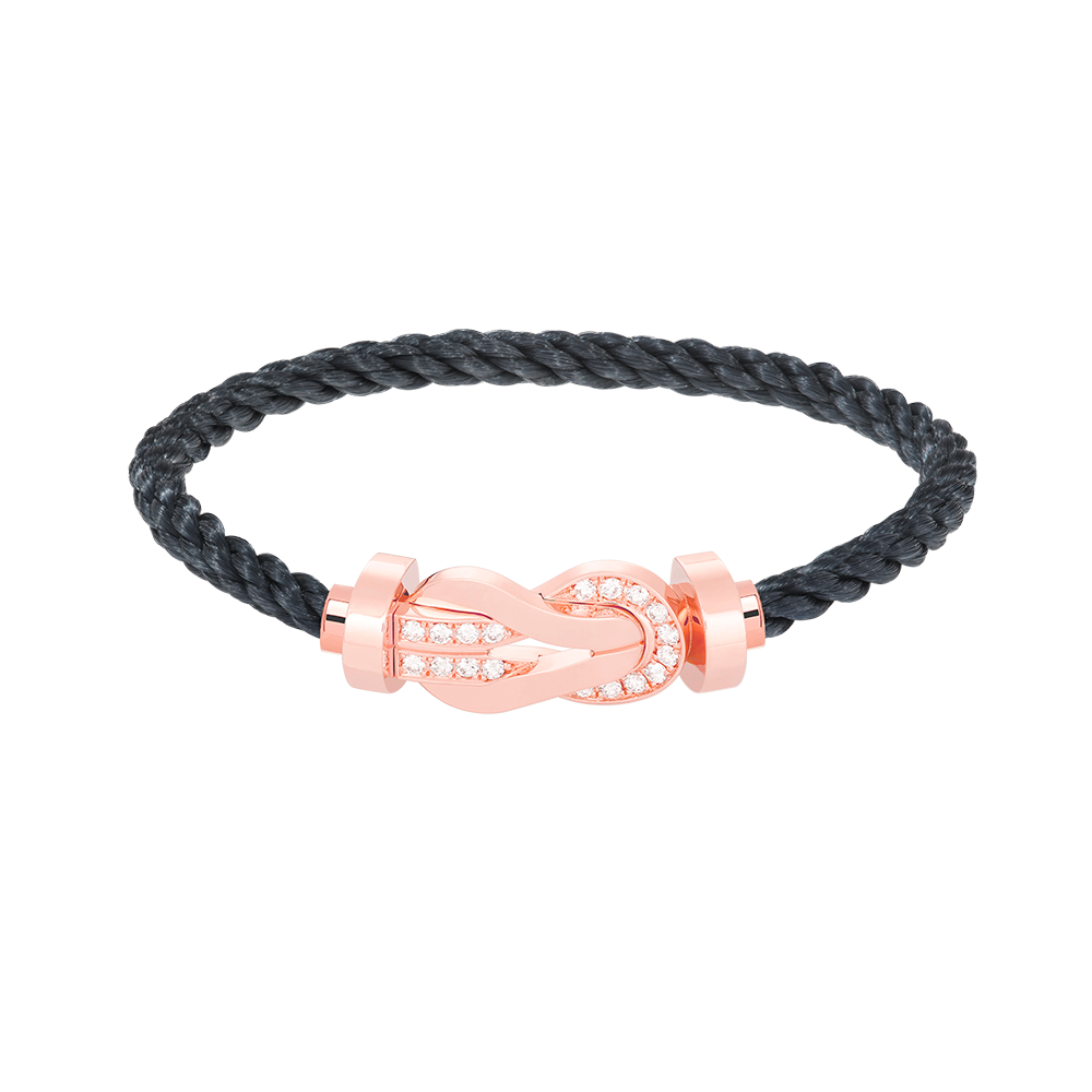 [Cyra] CHANCE GROSSES 8-FIGUREN SCHNALLEN-ARMBAND MIT HALB-DIAMANTEN ROSÉGOLD