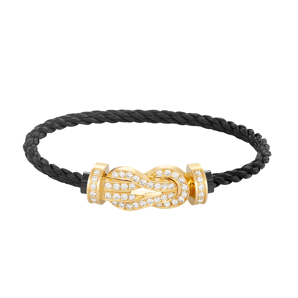[Cyra] CHANCE GROSSES 8-FIGUREN-ARMBAND MIT VOLLDIAMANT-SCHNALLE GOLD