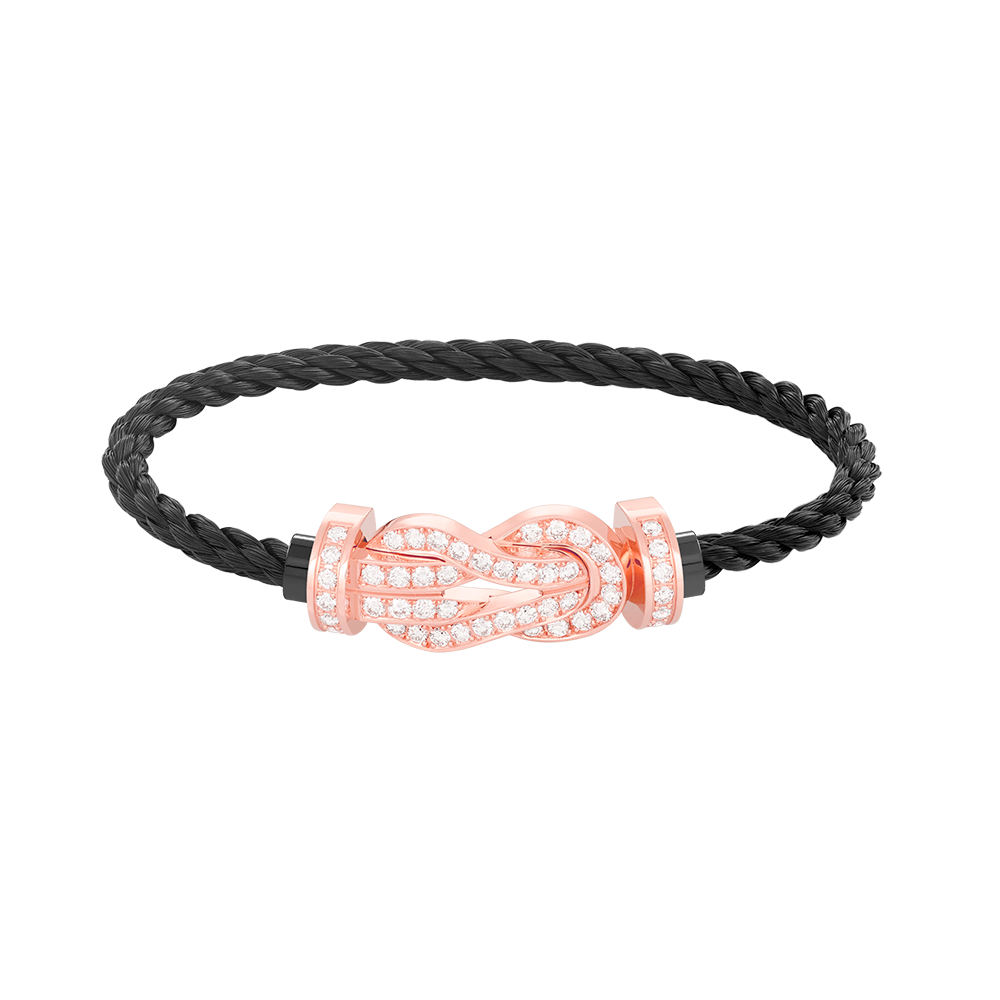 [Cyra] CHANCE GROSSES ARMBAND MIT 8-STELLIGER SCHNALLE UND VOLLBESATZ MIT DIAMANTEN IN ROSÉGOLD