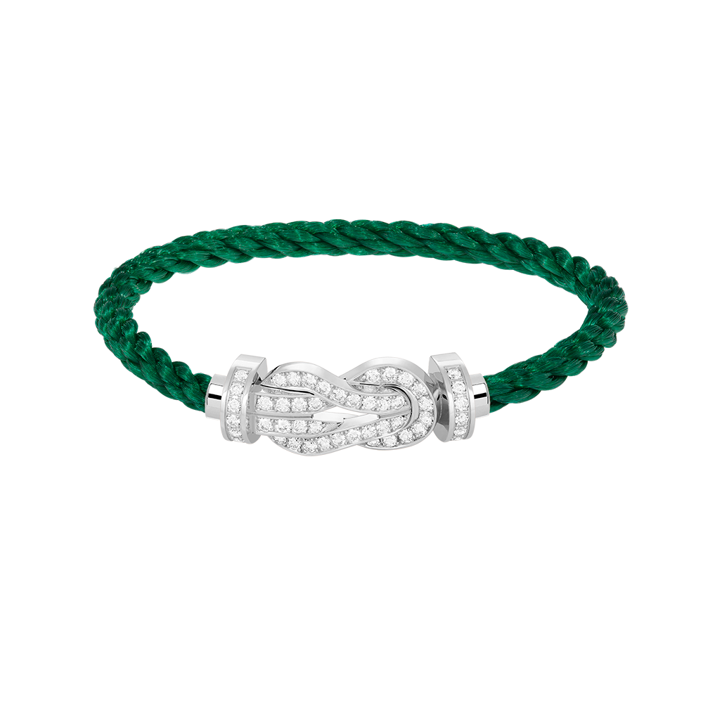 [Cyra] CHANCE GROSSES ARMBAND MIT 8-STELLIGER SCHNALLE UND VOLLBESATZ MIT DIAMANTEN IN SILBER