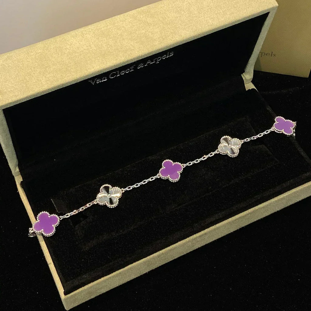 [Cyra] NEUE CLOVER 5 MOTIF VIOLETT ARMBAND KOLLEKTION