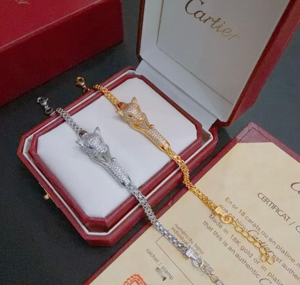 [Cyra]   PANTHÈRE ARMBAND DIAMANTEN