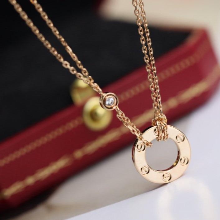 [Cyra] LOVE-HALSKETTE VERSTELLBAR ROSÉGOLD 2 DIAMANTEN