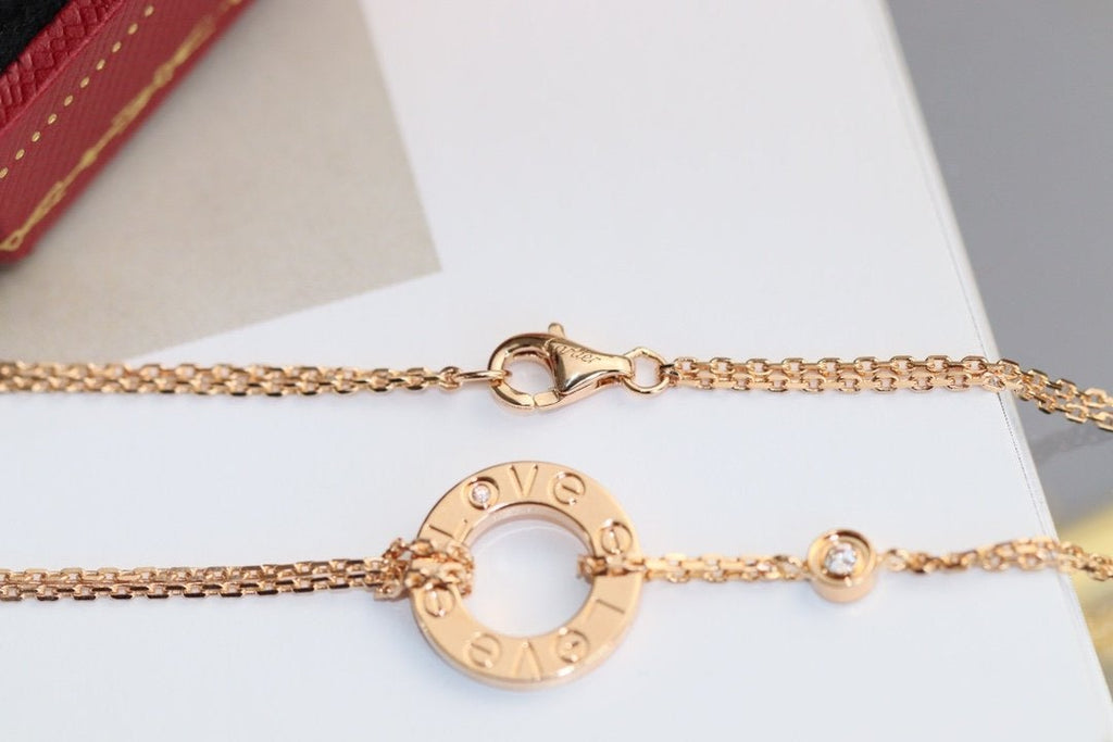[Cyra] LOVE-HALSKETTE VERSTELLBAR ROSÉGOLD 2 DIAMANTEN