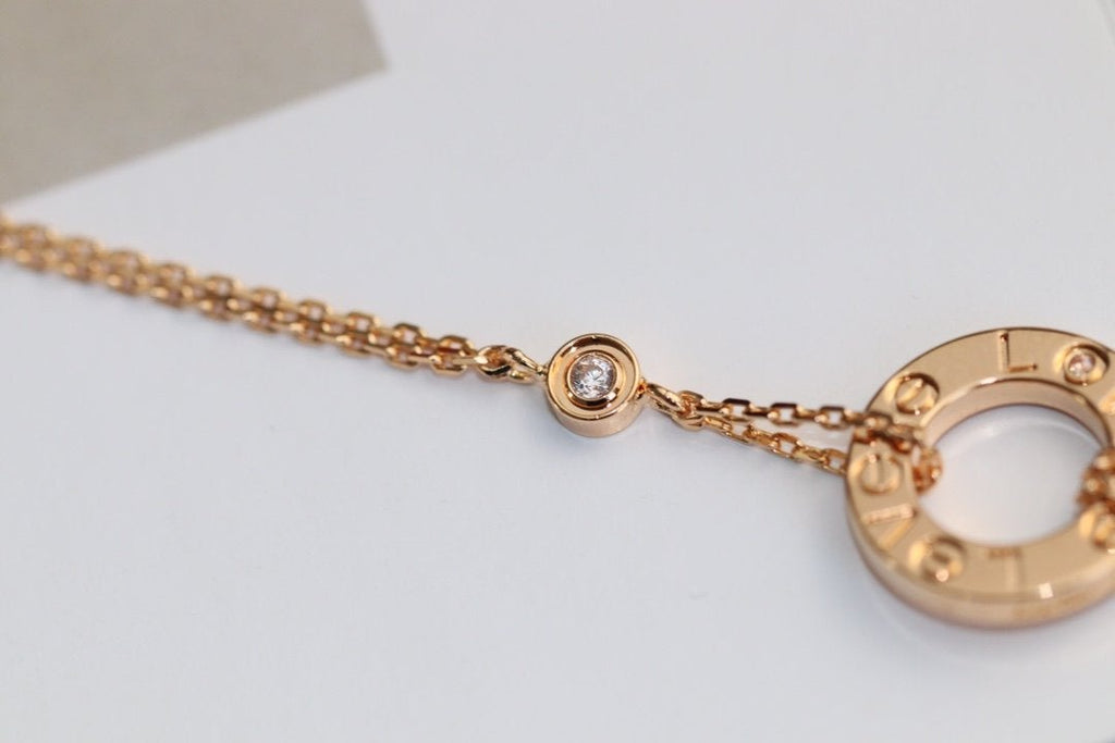 [Cyra] LOVE-HALSKETTE VERSTELLBAR ROSÉGOLD 2 DIAMANTEN