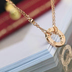 [Cyra] LOVE-HALSKETTE VERSTELLBAR ROSÉGOLD 2 DIAMANTEN