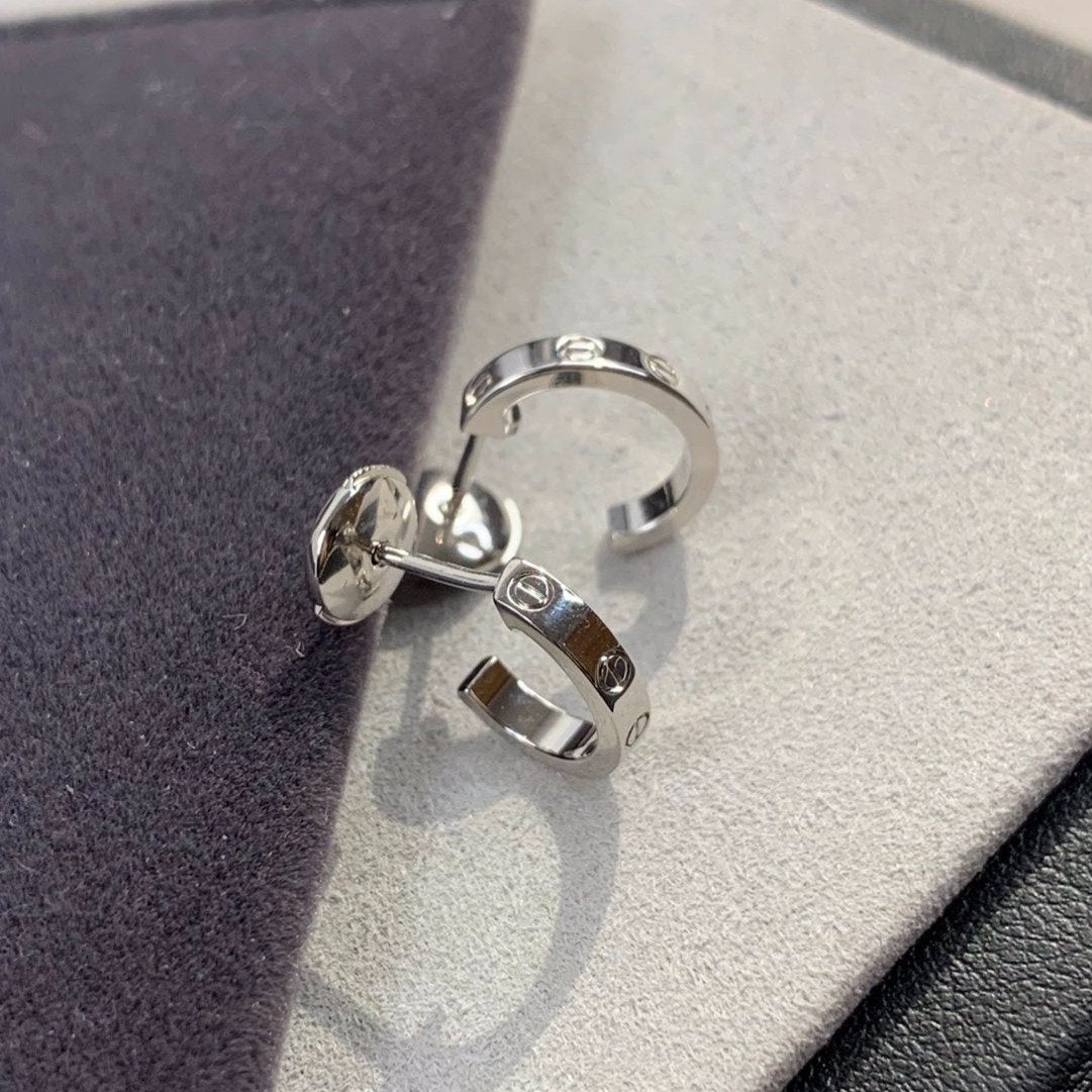 [Cyra]  LOVE EARRINGS 2.65MM SILVER