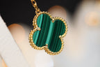 [Cyra] CLOVER-OHRRINGE GOLD MALACHIT DIAMANT 3 MOTIVE