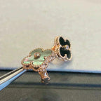 [Cyra] CLOVER MEDIUM 1 MOTIV GRAUES PERLMUTT DIAMANT-OHRRINGE