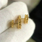 [Cyra]  CLOVER MINI 9.5MM MALACHITE  EARRINGS