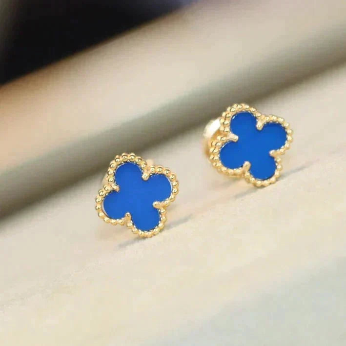 [Cyra]  CLOVER MINI 9.5MM TURQUOISE EARRINGS