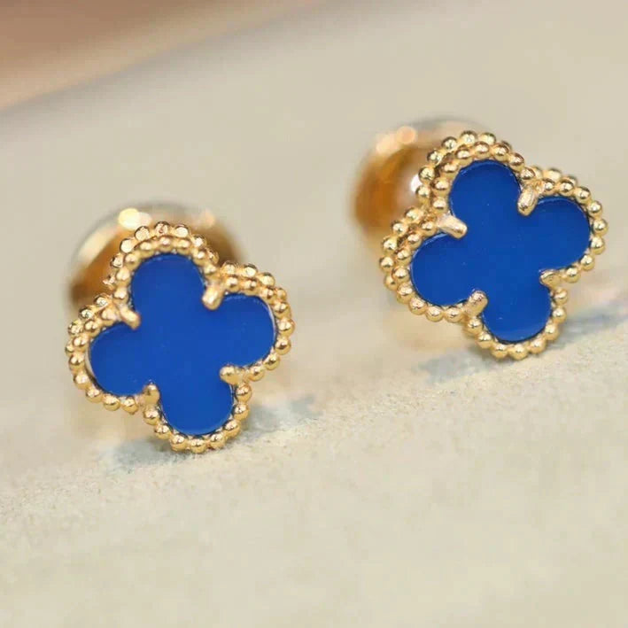 [Cyra]  CLOVER MINI 9.5MM TURQUOISE EARRINGS