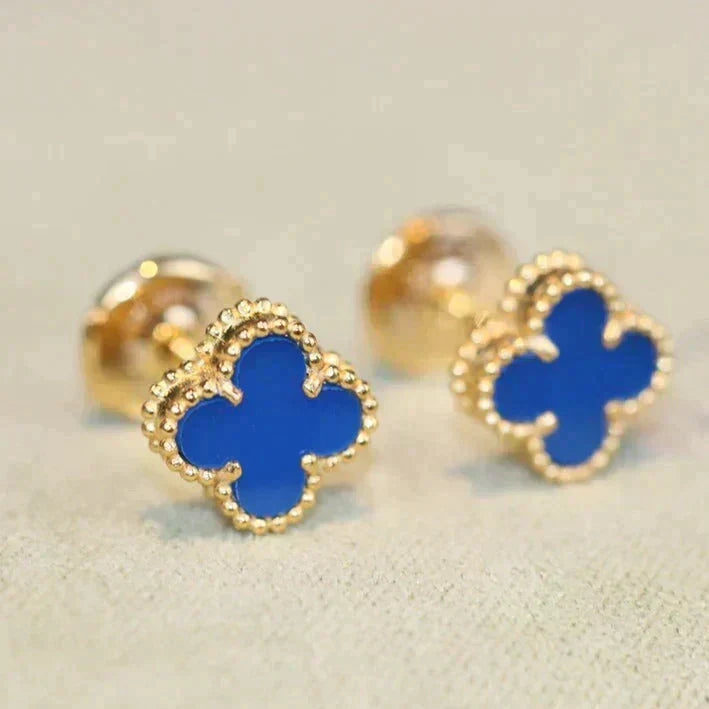 [Cyra]  CLOVER MINI 9.5MM TURQUOISE EARRINGS