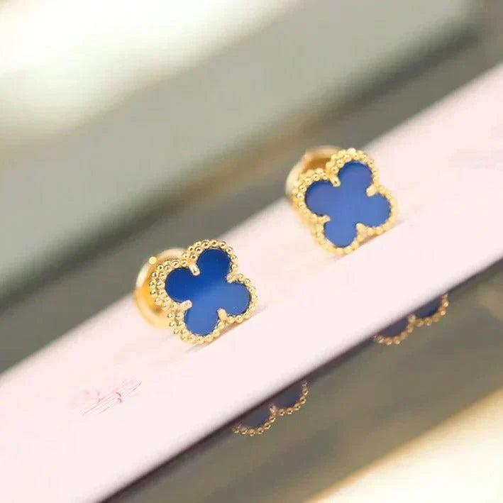 [Cyra]  CLOVER MINI 9.5MM TURQUOISE EARRINGS