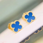 [Cyra]  CLOVER MINI 9.5MM TURQUOISE EARRINGS