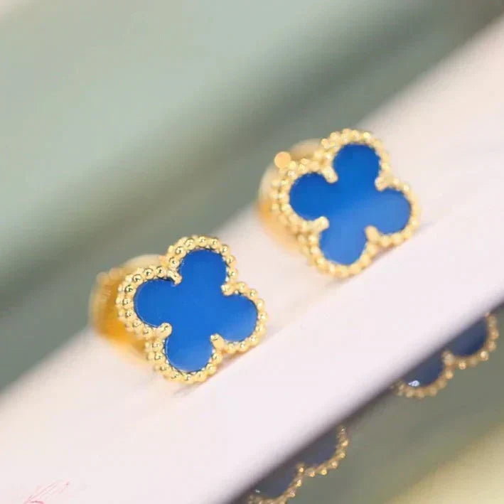 [Cyra]  CLOVER MINI 9.5MM TURQUOISE EARRINGS