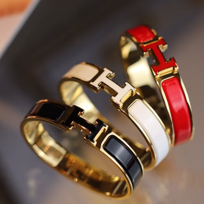 [Cyra]  H BRACELET 12MM GOLD