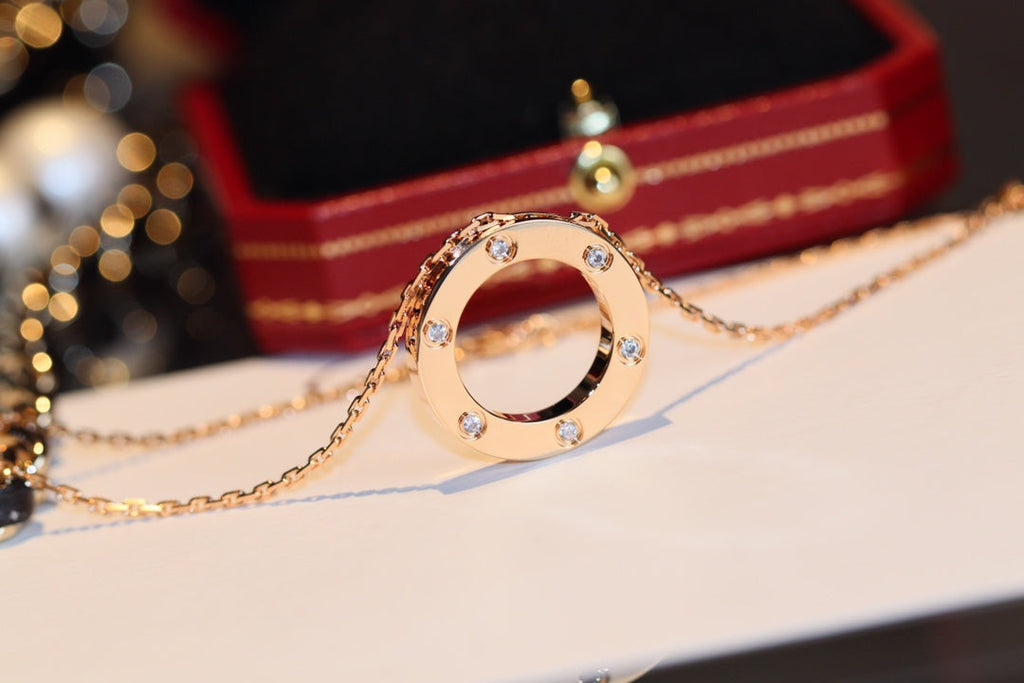 [Cyra] LIEBESKETTE 16MM 6 DIAMANTEN ROSÉGOLD