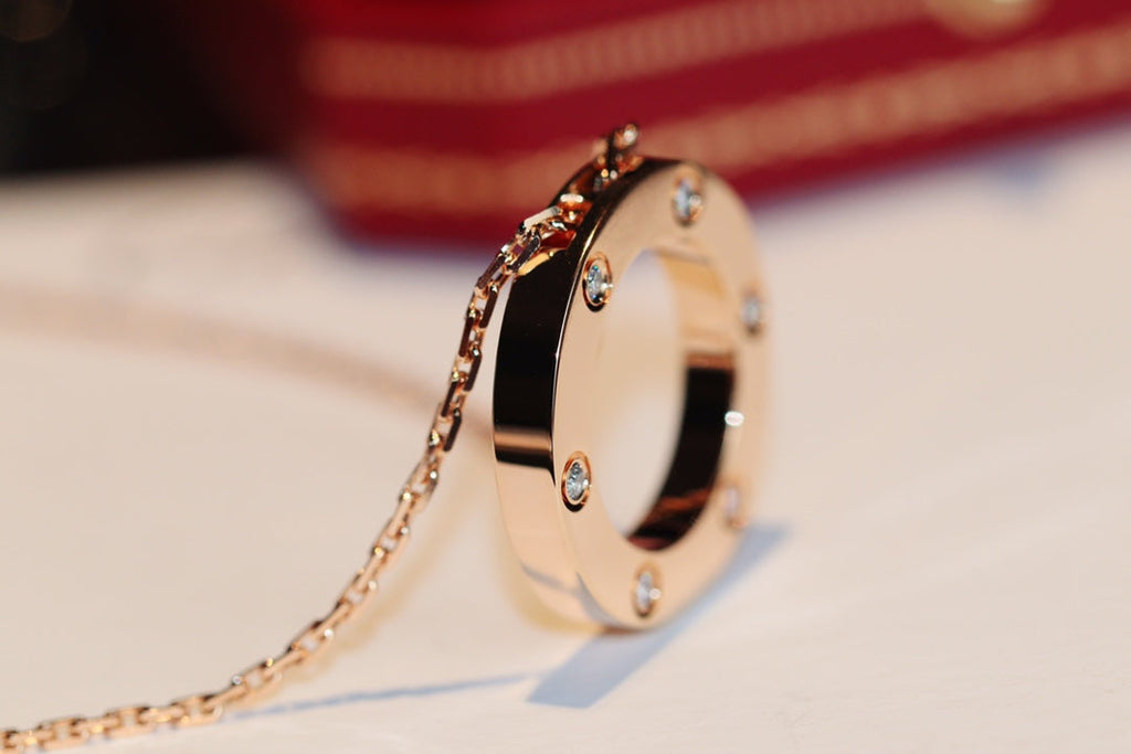 [Cyra] LIEBESKETTE 16MM 6 DIAMANTEN ROSÉGOLD