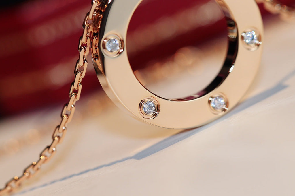 [Cyra] LIEBESKETTE 16MM 6 DIAMANTEN ROSÉGOLD