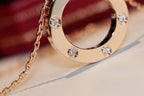 [Cyra] LIEBESKETTE 16MM 6 DIAMANTEN ROSÉGOLD