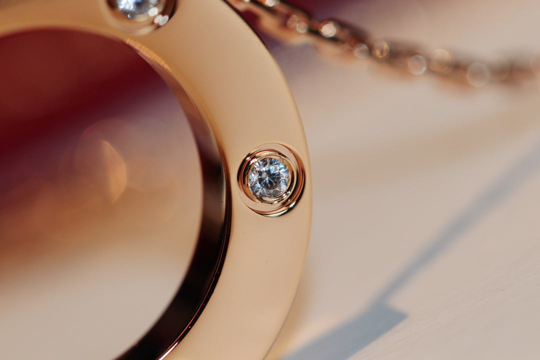 [Cyra] LIEBESKETTE 16MM 6 DIAMANTEN ROSÉGOLD
