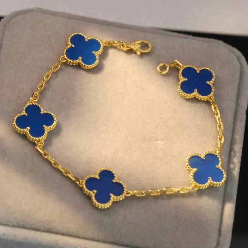 [Cyra] New CLOVER 5 MOTIF BLUE AGATE BRACELET COLLECTION