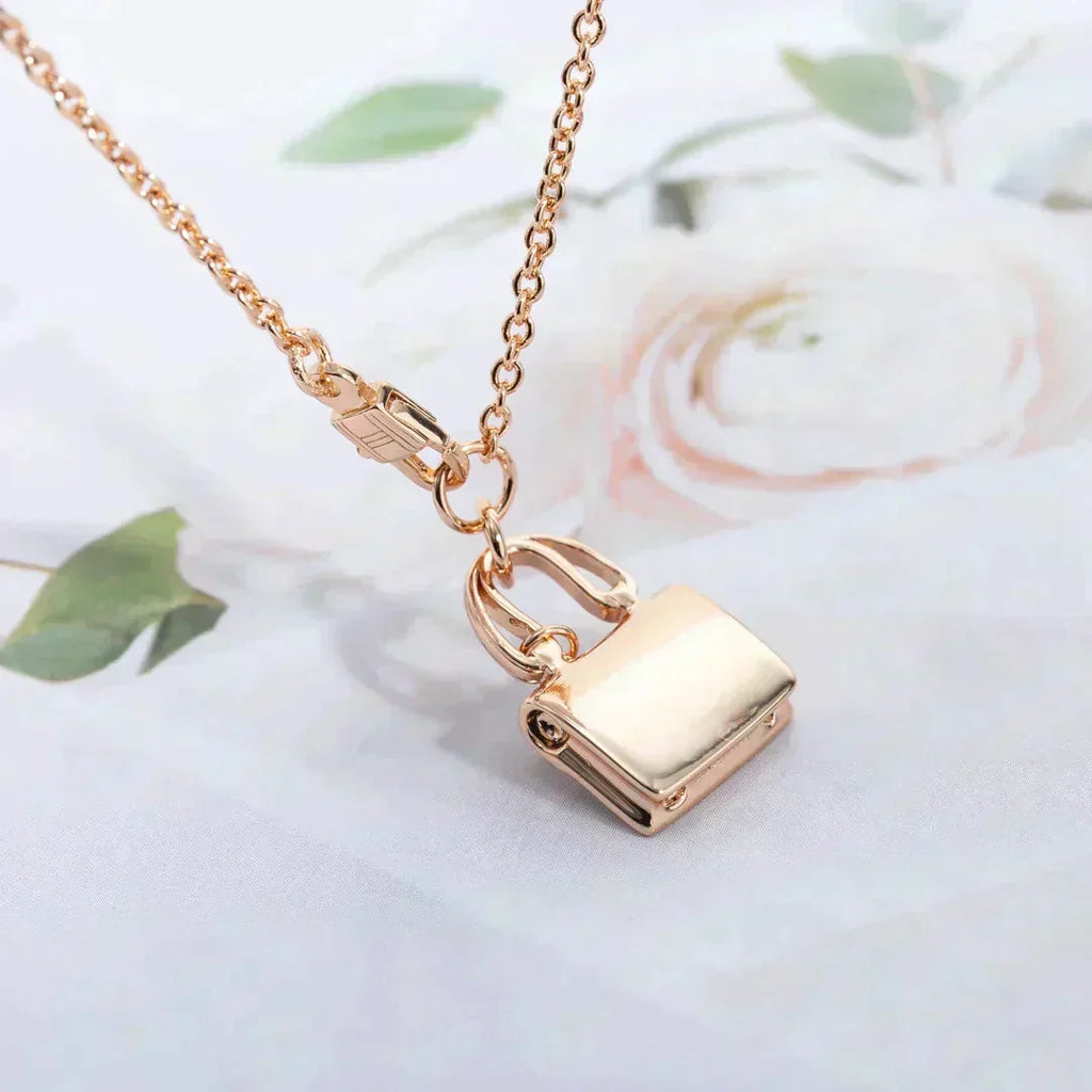 [Cyra]  AMULETTE PEDANT ROSE GOLD NECKLACE
