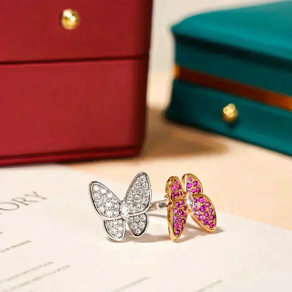 [Cyra]  TWIN BUTTERFLY DIAMOND RING