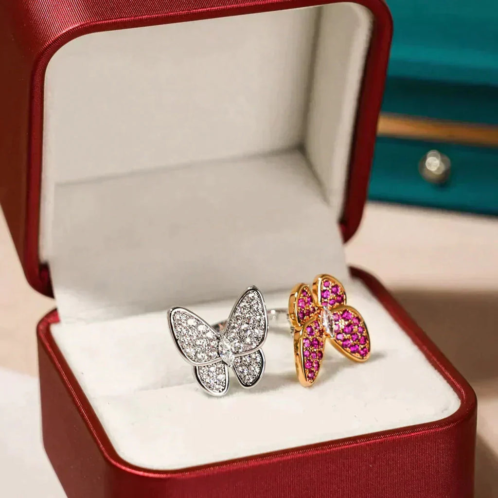 [Cyra]  TWIN BUTTERFLY DIAMOND RING