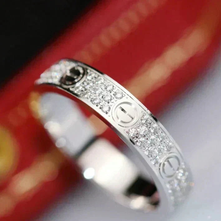[Cyra]  LOVE RING 3.6MM DIAMOND PAVED
