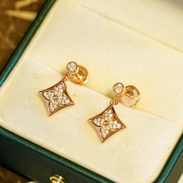 [Cyra]  STAR DIAMONDS EARRINGS GOLD