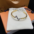 [Cyra]  VOLTE UPSITE DOWN DIAMOND GOLD OPEN BRACELET