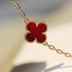 [Cyra]  CLOVER 20 MOTIFS CARNELIAN NECKLACE