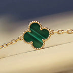 [Cyra] CLOVER 20 MOTIVE MALACHIT DIAMANT-HALSKETTE