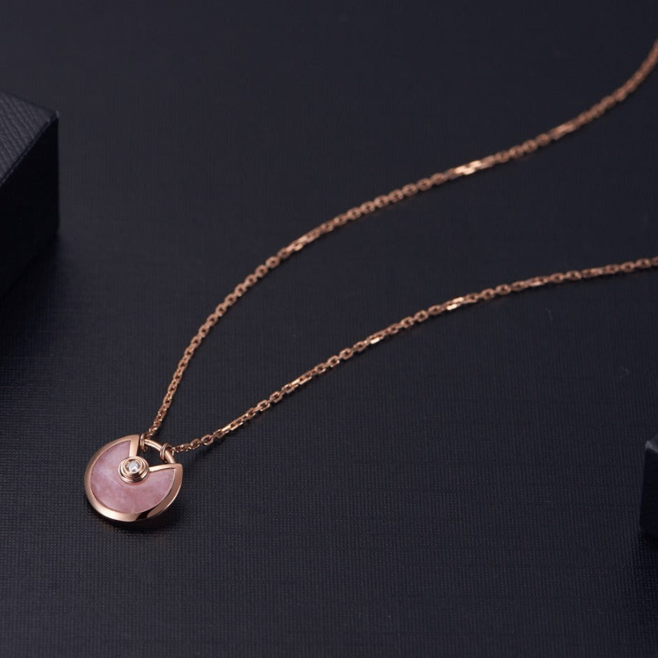 [Cyra] AMULETTE HALSKETTE ROSÉGOLD ROSA PERLMUTT