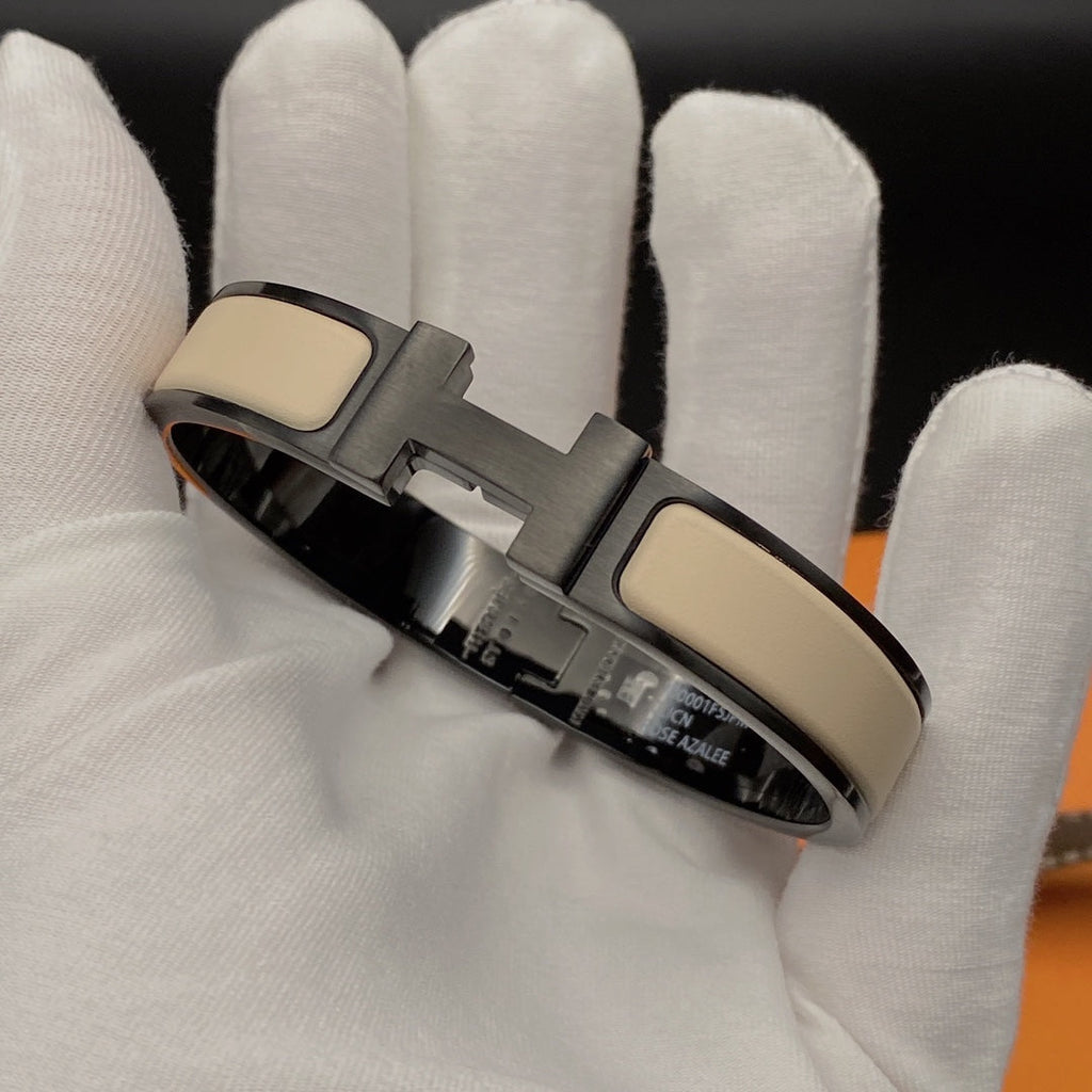 [Cyra]  H BRACELET 12MM BLACK BEIGE CERAMIC