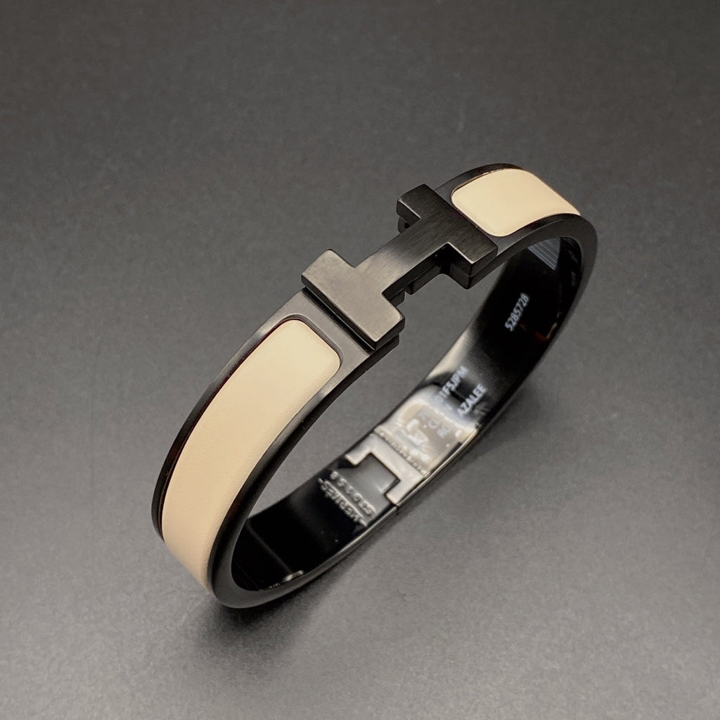 [Cyra]  H BRACELET 12MM BLACK BEIGE CERAMIC