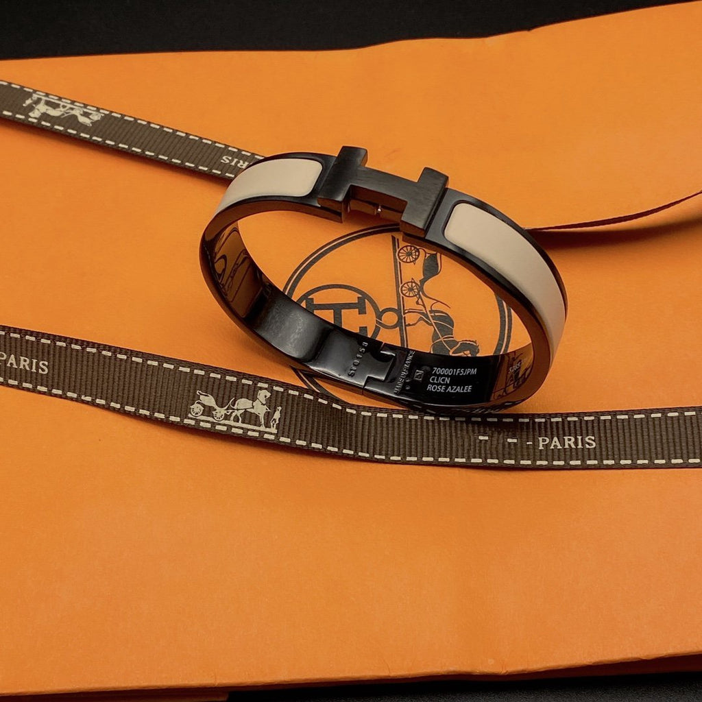 [Cyra]  H BRACELET 12MM BLACK BEIGE CERAMIC