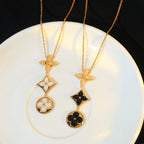 [Cyra] KETTE AUS ONYX, ROSÉGOLD MIT STERN UND SONNE