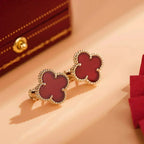 [Cyra]  CLOVER MEDIUM 1 MOTIFS CARNELIAN  EARRINGS