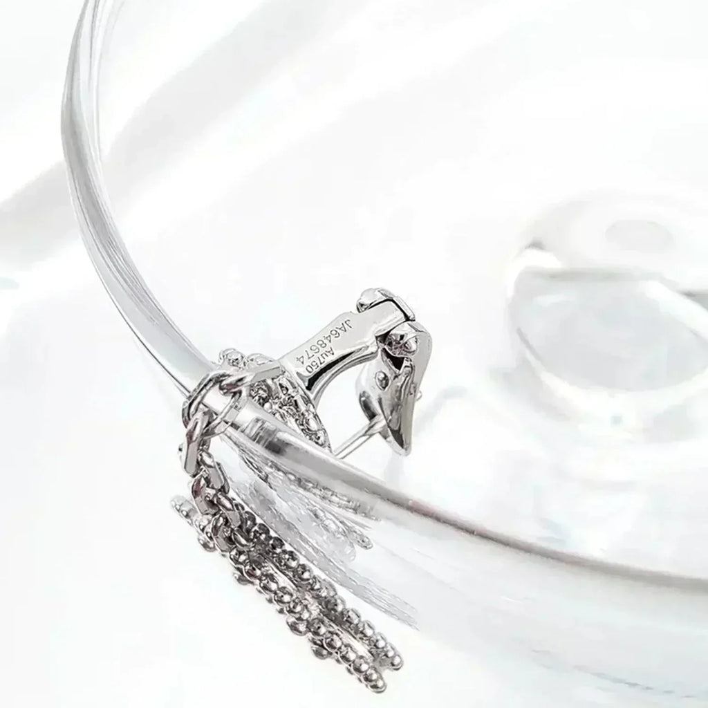 [Cyra]  CLOVER 2 MOTIFS  DIAMOND ONYX EARRINGS SILVER
