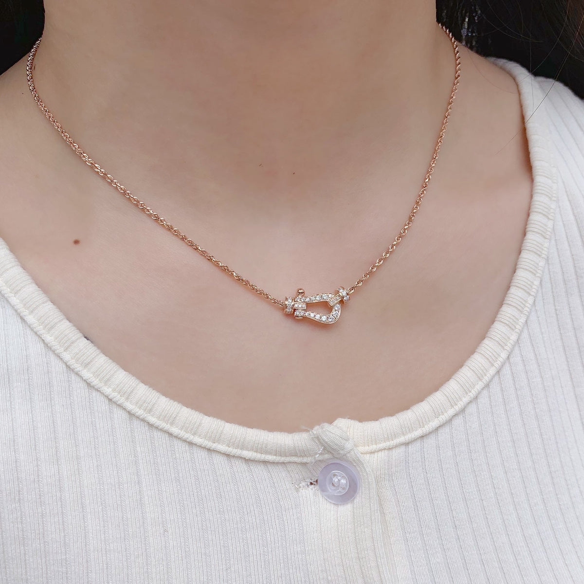 [Cyra]  FORCE 10 PINK GOLD DIAMOND NECKLACE