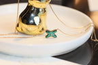 [Cyra] JEUX MALACHITE 1 DIAMANT HALSKETTE IN ROSÉGOLD
